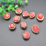 Red Sea Bamboo Coral Flat Oval Beads 5pc