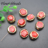 Red Sea Bamboo Coral Flat Oval Beads 5pc