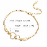Women's Stainless Steel Heart Anklet with Crystal - Beach Foot Leg Bracelet