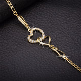 Women's Stainless Steel Heart Anklet with Crystal - Beach Foot Leg Bracelet