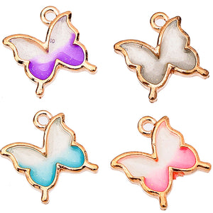 Powder Gradient Butterfly Pendant 14*16mm 20pcs