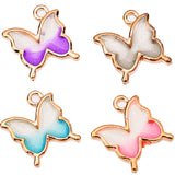 Powder Gradient Butterfly Pendant 14*16mm 20pcs
