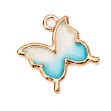 Powder Gradient Butterfly Pendant 14*16mm 20pcs