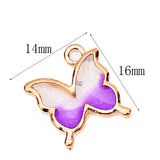 Powder Gradient Butterfly Pendant 14*16mm 20pcs