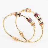 Rainbow Crystal Cuff Bracelets Colorful Rhinestone Bangles CZ Cubic Zirconia