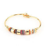 Rainbow Crystal Cuff Bracelets Colorful Rhinestone Bangles CZ Cubic Zirconia
