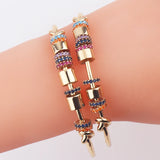 Rainbow Crystal Cuff Bracelets Colorful Rhinestone Bangles CZ Cubic Zirconia