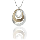 Rose Silver Alloy Long Necklace Punk Oval Metal Pendant Necklaces Women Jewelry