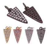 Metal Micro Pave CZ Triangle Charm Pendant for Women Necklace Making Jewelry