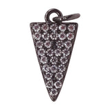 Metal Micro Pave CZ Triangle Charm Pendant for Women Necklace Making Jewelry