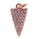 Metal Micro Pave CZ Triangle Charm Pendant for Women Necklace Making Jewelry