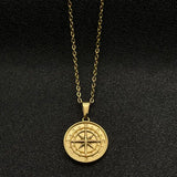Compass Pendant Men Necklace Stainless Steel Hip Hop North Star Charm Jewelry