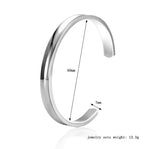 Round Silver Cuff Letter C Bangle Bracelet Women Jewelry Gift