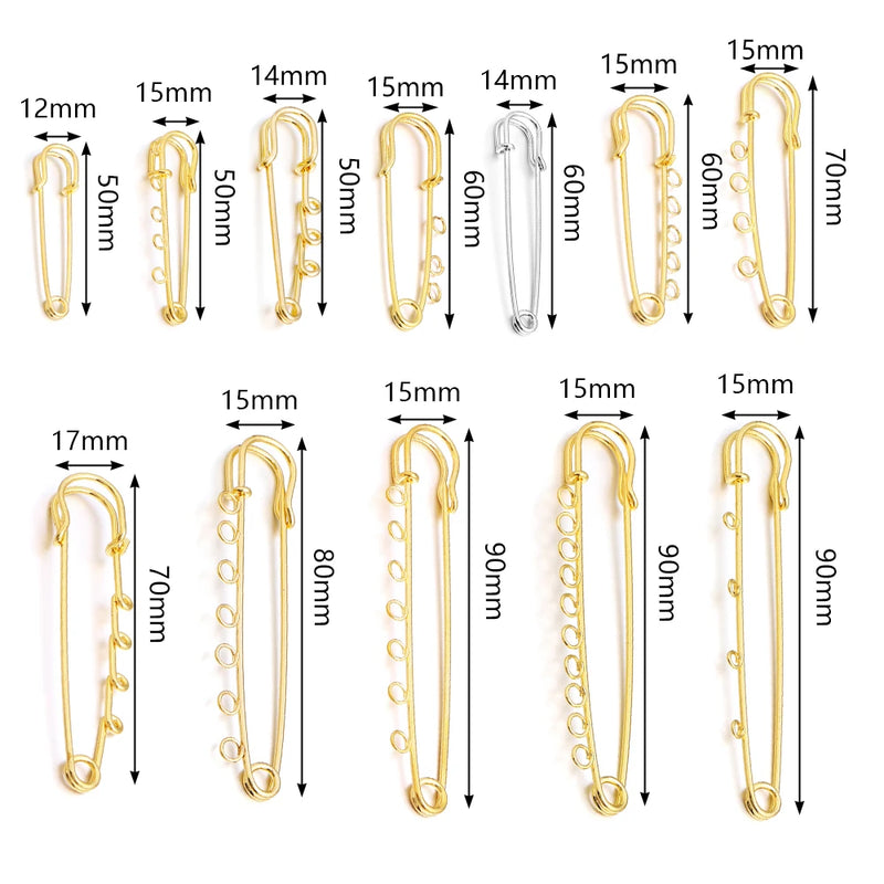 Brooch Blank Base Safety Pins for DIY Jewelry Making