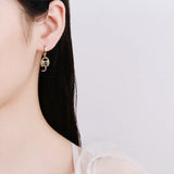 Scorpion Zircon 925 Silver Hoop Drop Earrings for Women