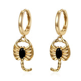 Scorpion Zircon 925 Silver Hoop Drop Earrings for Women
