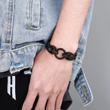 Antique Silver Skull Bracelet Stainless Steel 8.66inch