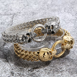 Antique Silver Skull Bracelet Stainless Steel 8.66inch