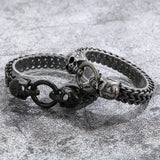Antique Silver Skull Bracelet Stainless Steel 8.66inch
