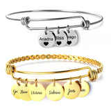 Personalized Family Name ID Bracelet Stainless Steel Jewelry