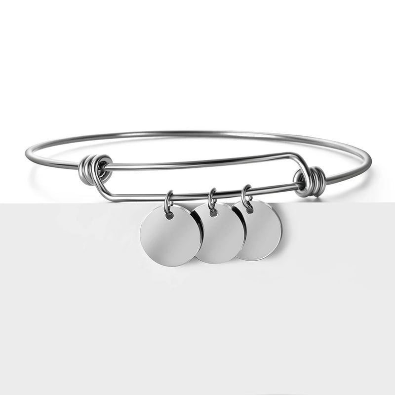 Personalized Family Name ID Bracelet Stainless Steel Jewelry