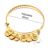 Personalized Family Name ID Bracelet Stainless Steel Jewelry