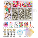 Silver Spacer Bead Kits Letter Clay Acrylic Loose Beads DIY Sets