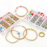 Silver Spacer Bead Kits Letter Clay Acrylic Loose Beads DIY Sets