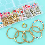 Silver Spacer Bead Kits Letter Clay Acrylic Loose Beads DIY Sets