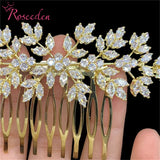 Silver CZ Bridal Hair Comb Zircon Flower Headpiece