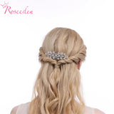 Silver CZ Bridal Hair Comb Zircon Flower Headpiece