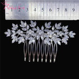 Silver CZ Bridal Hair Comb Zircon Flower Headpiece