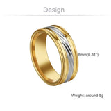 Men's Stainless Steel Carved Band Ring