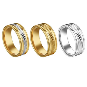 Men's Stainless Steel Carved Band Ring