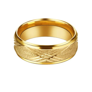 Silver Casual Wedding Band Rings Stainless Steel Rhinestone Carved Finger Rings
