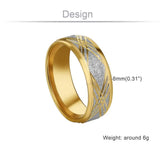 Silver Casual Wedding Band Rings Stainless Steel Rhinestone Carved Finger Rings