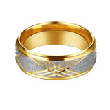 Silver Casual Wedding Band Rings Stainless Steel Rhinestone Carved Finger Rings
