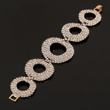 Crystal Round Bracelet Silver Chain Women's Bridal Wedding Jewelry Gift