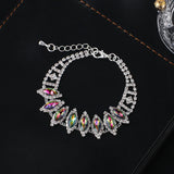 Crystal Round Bracelet Silver Chain Women's Bridal Wedding Jewelry Gift