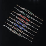 Crystal Round Bracelet Silver Chain Women's Bridal Wedding Jewelry Gift