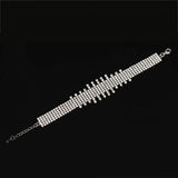 Crystal Round Bracelet Silver Chain Women's Bridal Wedding Jewelry Gift