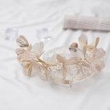 Silver Copper Floral Bridal Hair Crown Tiara Hand wired Wedding Headband
