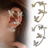 Crystal Butterfly Ear Cuff Clip - Wedding Jewelry
