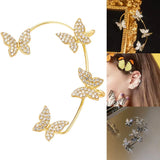 Crystal Butterfly Ear Cuff Clip - Wedding Jewelry