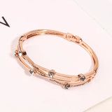 Silver Charm Bracelet with Crystals for Women