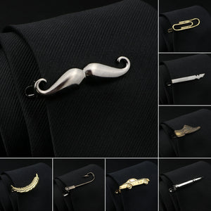 Gun Pen Beard Shape Metal Tie Clip For Men