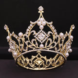 Crystal Pearls Tiaras Crown Bride Wedding Hair Jewelry