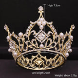 Crystal Pearls Tiaras Crown Bride Wedding Hair Jewelry