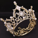 Crystal Pearls Tiaras Crown Bride Wedding Hair Jewelry