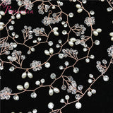 Silver Bride Headband Hair Vine Crystal Floral Pearls Tiara